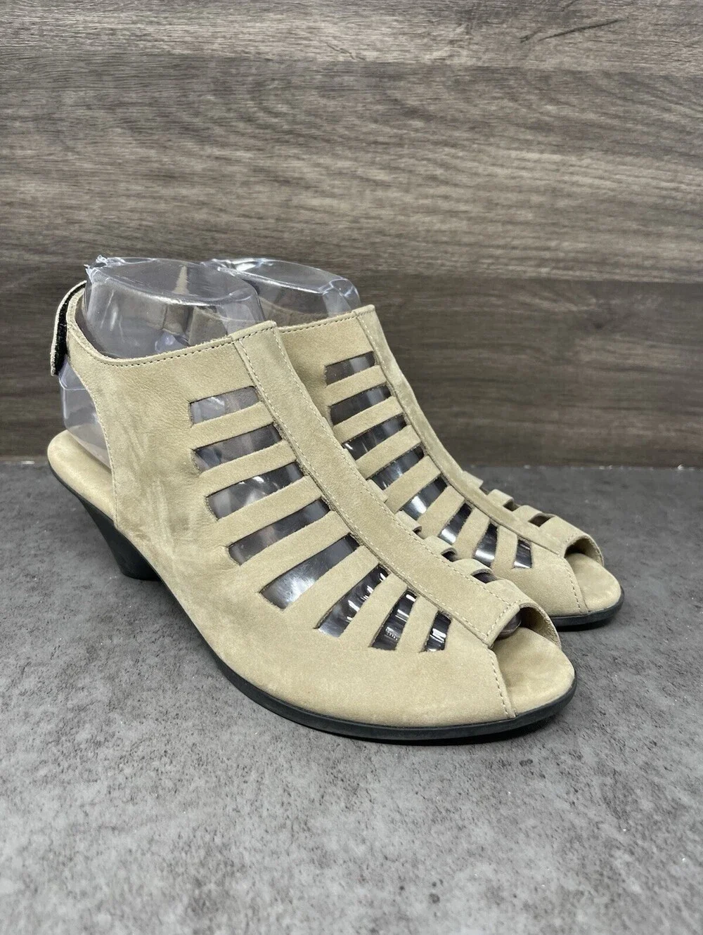 Arche Enexor Slingback Sandals Womens Size 7 (38) Brown Suede Wedge Heel